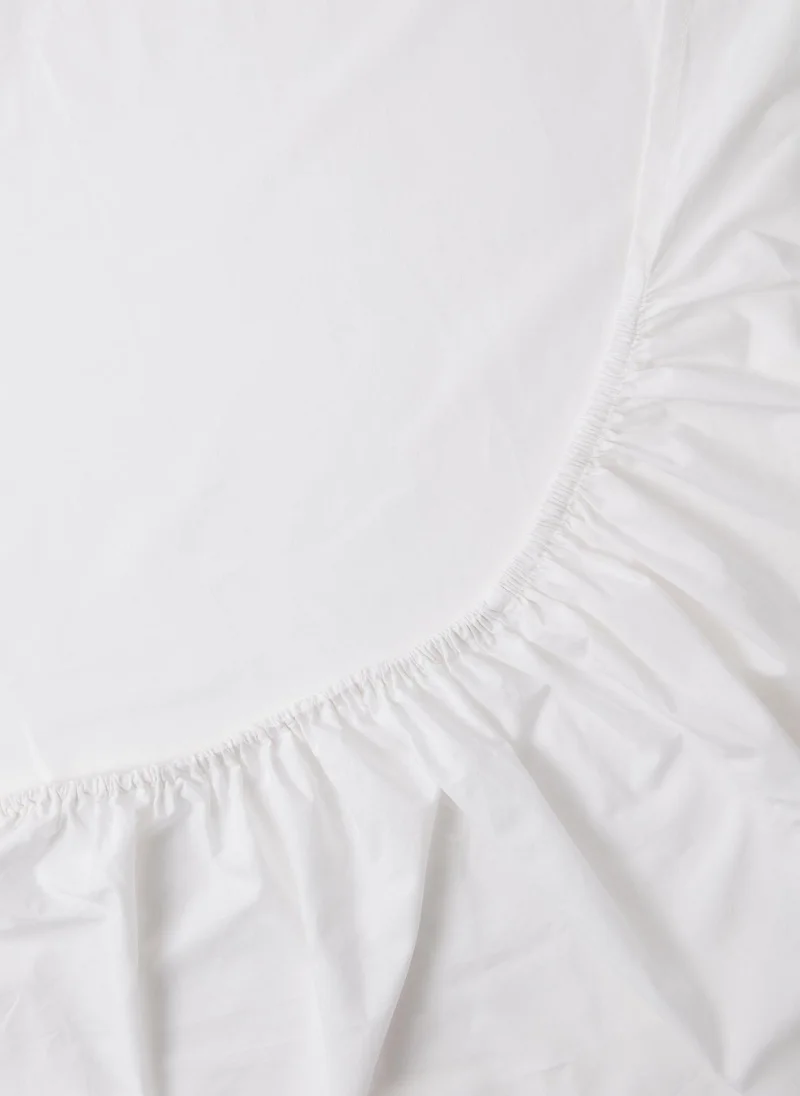 ماتلان White Cotton Deep Fitted Bed Sheet (180 Thread Count)